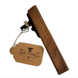 The Forge" Rustic Dark Wood Magnetic Metal Bottle Opener 2013 Made In USA